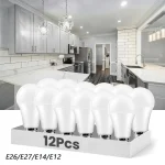 12 pièces ampoule LED 110V 3W 6W 9W 12W 15W 18W 20W ampoules d&rsquo;éclairage LED d&rsquo;intérieur E27 E26 E14 E12 lampe à LED pour la maison