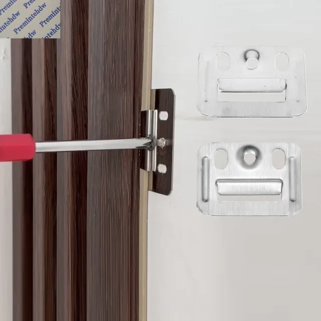 Platine fixation porte acier inoxydable brossée argentée…