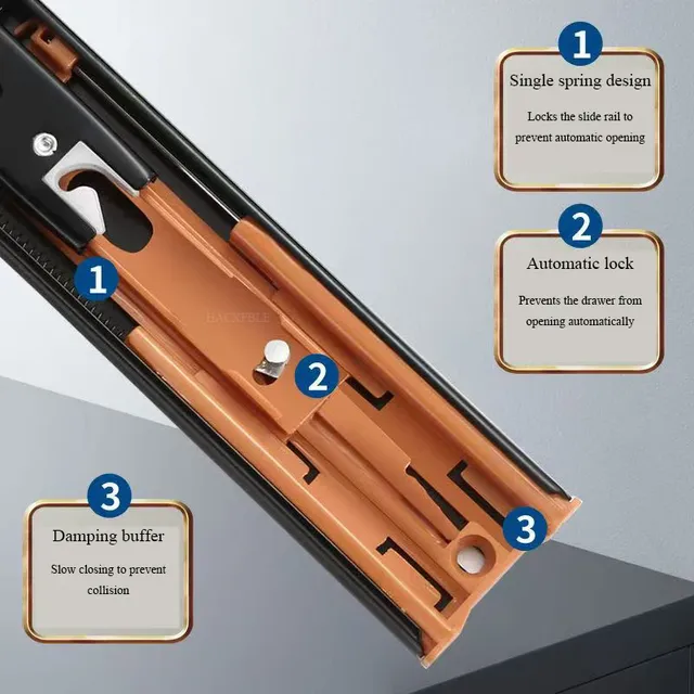 HACXFBLE Rail de tiroir de 8 à 20 pouces en acier laminé… – vue 3