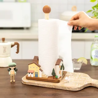 Porte-rouleau de papier de cuisine en bois