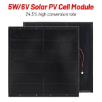 Mini panneau solaire 5W 6V, Module de cellule, panneau photovoltaïque pour l&rsquo;extérieur, bricolage, 175mm x 175mm, panneau de charge solaire pour chargeur de batterie avec fil