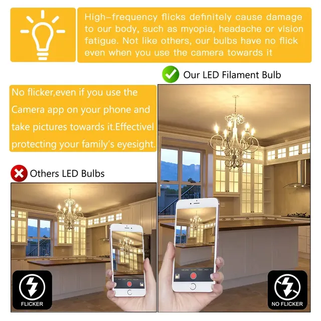 Ampoule à Filament LED C22 à intensité variable E14 0.5W – vue 4