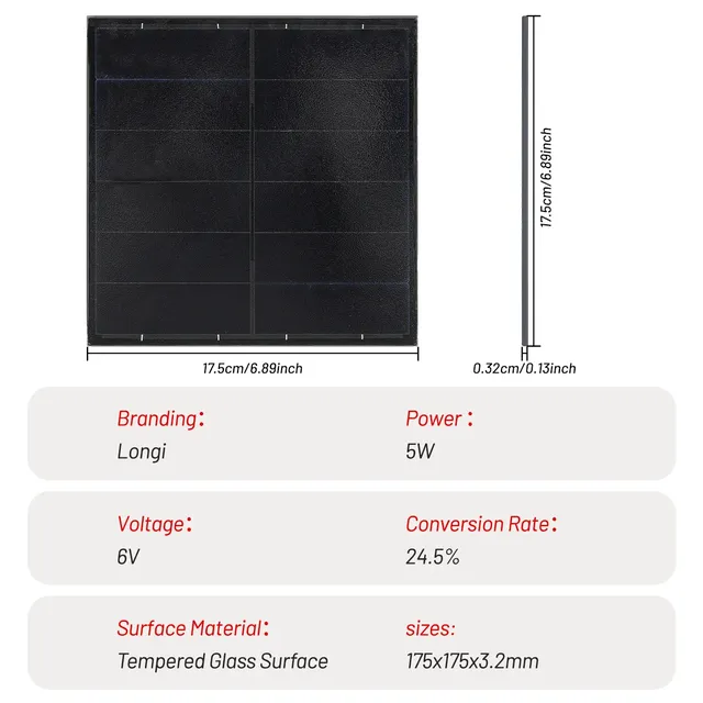 Mini panneau solaire 5W 6V – vue 6