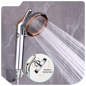 Pommeau de douche à effet pluie, pommeau de douche haute pression avec arrêt d’eau à une touche, économie d’eau rotative à 360 degrés, accessoires HOAccessrespiration Pommeau de douche à effet pluie, pommeau de douche haute pression avec arrêt d’eau à une touche, économie d’eau rotative à 360 degrés, accessoires HOAccessrespiration