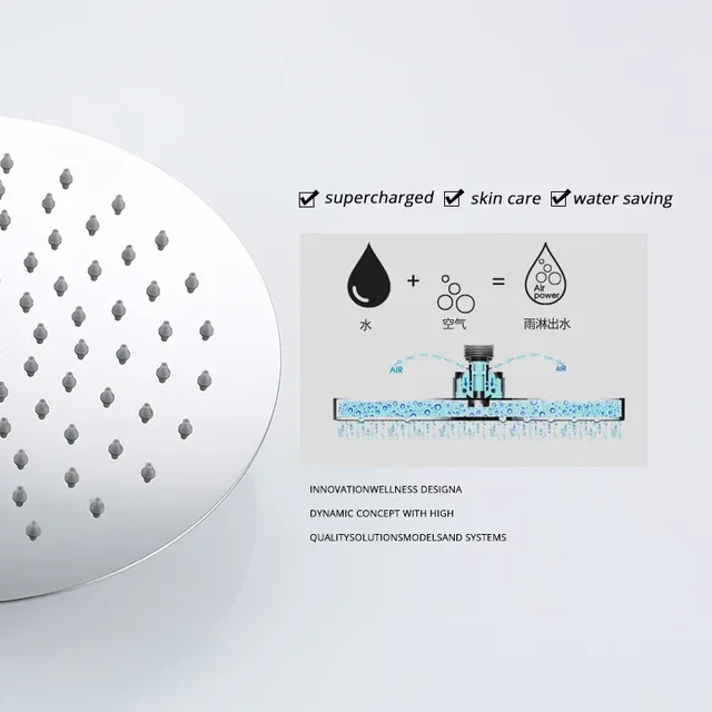 Système douche mural dissimulé pommeau pluie ultrafin… – vue 4