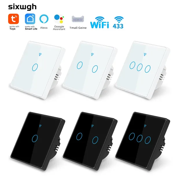 SIXWGH Tuya WiFi interrupteur tactile mural norme ue…