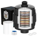 Le filtre à eau de douche à haut rendement, 15/20 étapes, élimine le fluorure de chlore, les métaux lourds, adoucit la pomme de douche de haute qualité