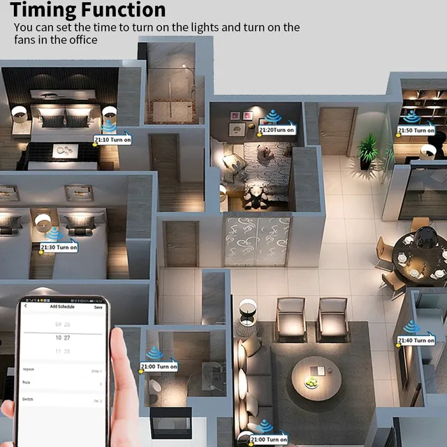 SIXWGH Tuya WiFi interrupteur tactile mural norme ue… – vue 6