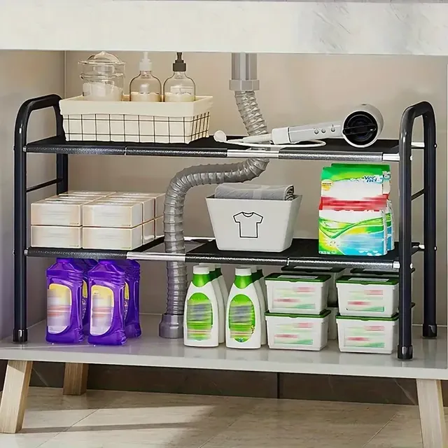Étagère rangement sous évier modulable deux niveaux… – vue 2