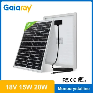 Panneau solaire portable en silicium monocBN, 15W, 20W, 18V, long panneau, cellule solaire avec câble DC5521 pour chargeur de centrale électrique extérieure Panneau solaire portable en silicium monocBN, 15W, 20W, 18V, long panneau, cellule solaire avec câble DC5521 pour chargeur de centrale électrique extérieure