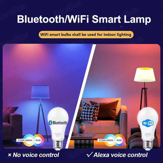 Tuya E27 lampe à LED App contrôle Bluetooth/WiFi ampoule… – vue 2