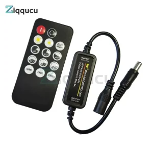 Mini contrôleur de gradateur RF pour bandes LED, mode luminosité, sans fil, DC 5V, 12V, 24V, 14 prédire