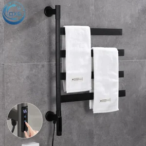OXG – chauffe-serviettes électrique thermostatique pour salle de bain, porte-serviettes chauffant, panneau tactile 180 ° Sèche-serviettes rotatif, porte-serviettes chauffant OXG – chauffe-serviettes électrique thermostatique pour salle de bain, porte-serviettes chauffant, panneau tactile 180 ° Sèche-serviettes rotatif, porte-serviettes chauffant