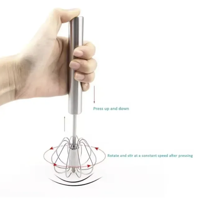 Batteur œufs manuel semi automatique acier inoxydable… – vue 3