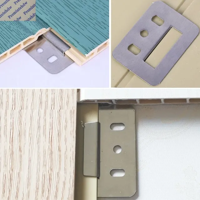 Platine fixation porte acier inoxydable brossée argentée… – vue 2