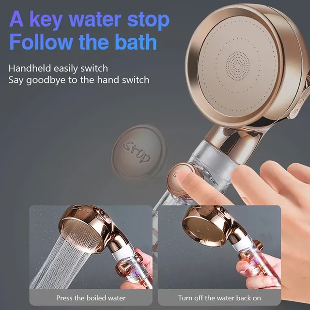 Pommeau douche turbocompressé haute pression trois modes… – vue 6