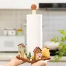 Porte-rouleau de papier de cuisine en bois – vue 3