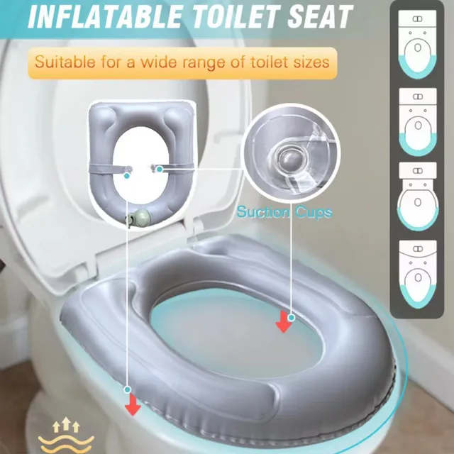 Siège de toilette gonflable surélevé avec ventouses – vue 2