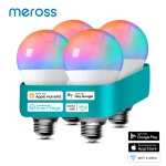 Meross-Ampoule intelligente à intensité variable, lampe LED, WiFi, RGBWW, E26, Inda B22, 9W, chaînes 60W, prise en charge d&rsquo;Alexa, Google Home, SmartThings