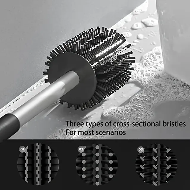 Brosse WC silicone TPR poils souples nonrayants tête… – vue 4
