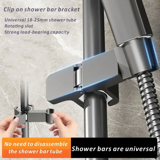 Support de Rail de douche chromé réglable – vue 3