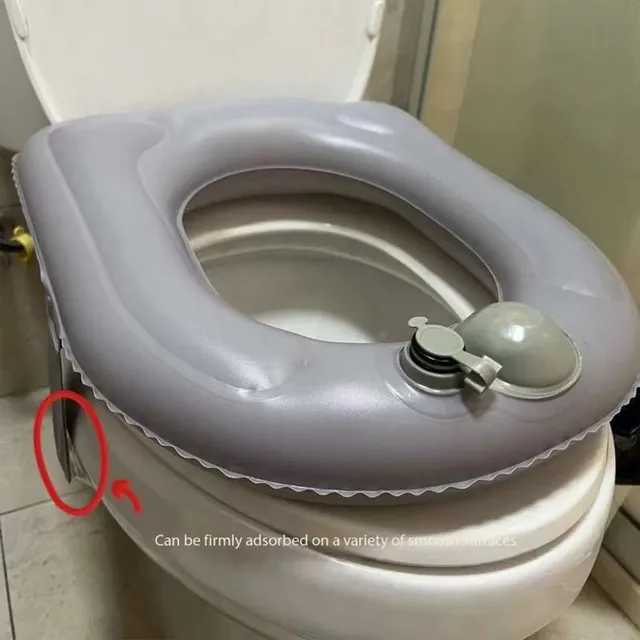Siège de toilette gonflable surélevé avec ventouses
