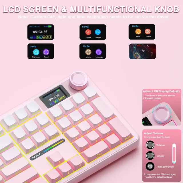 AULA F108 pro clavier Bluetooth sans fil clavier de jeu… – vue 3