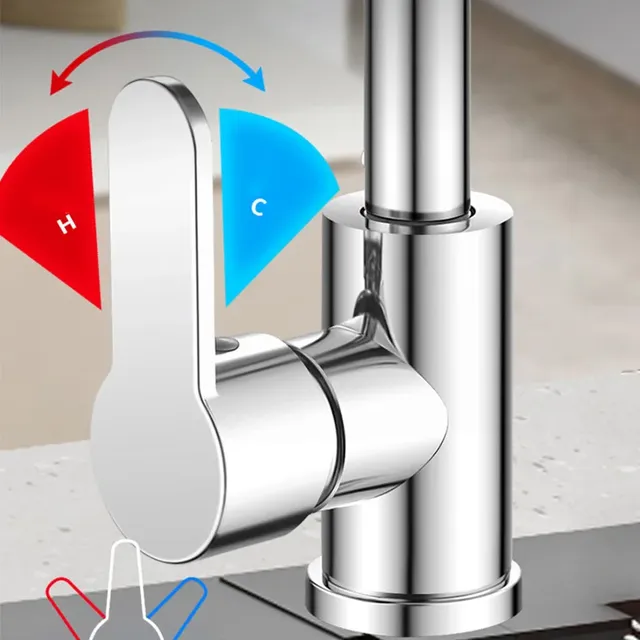 Robinet de cuisine rotatif universel – vue 3