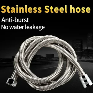 1.5/2M noir/argent SUS 304 tuyau de douche Flexible longue salle de bain tuyau de douche Extension tuyau d&rsquo;eau tirer tuyau accessoires de salle de bains