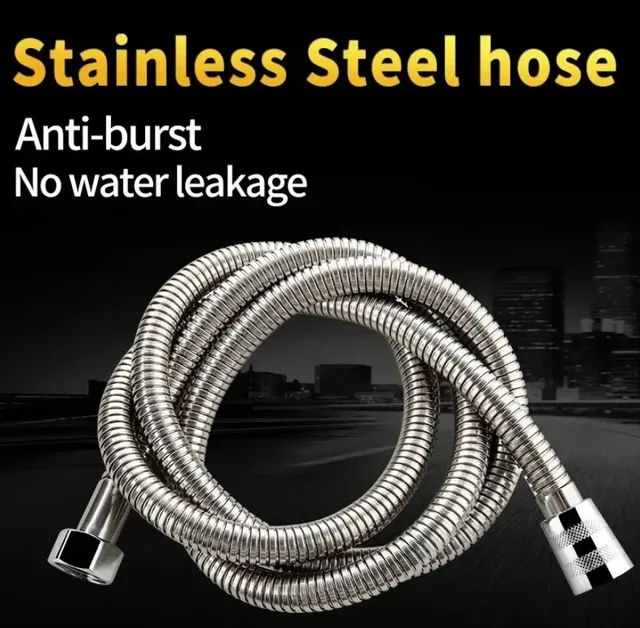 1.5/2M noir/argent SUS 304 tuyau de douche Flexible…