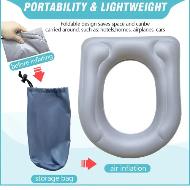 Siège de toilette gonflable surélevé avec ventouses – vue 4