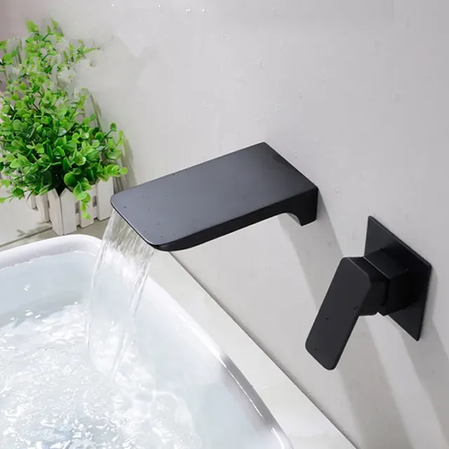 Mitigeur lavabo mural monocommande cascade bec plat… – vue 3