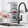 Robinet de cuisine à filtre en laiton Nickel brossé – vue 3