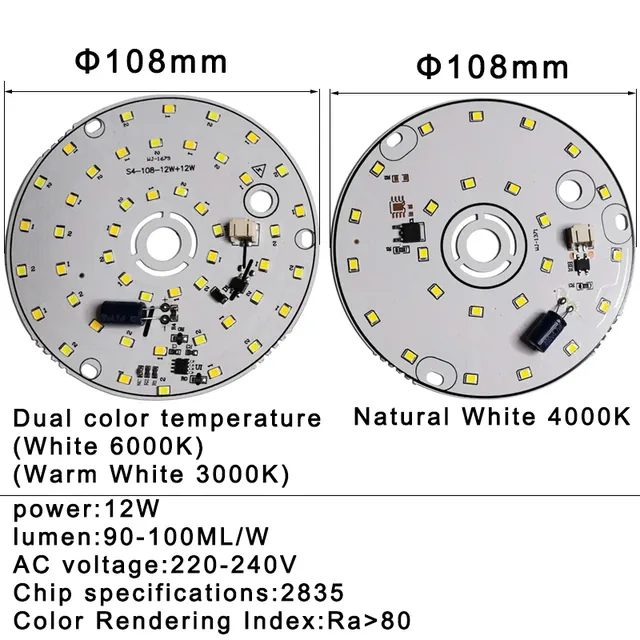Puce d'ampoule LED 3W 6W 12W 18W AC 220V 240V IC… – vue 4