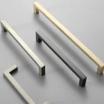 Poignées d&rsquo;armoire poignées de porte de cuisine boutons de tiroir poignées de porte de garde-robe en alliage d&rsquo;aluminium matériel de Style moderne brossé