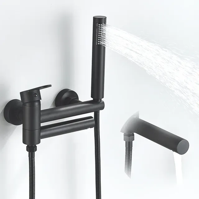 Système de douche de bain en or brossé – vue 4