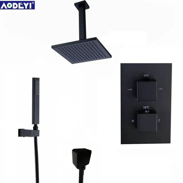 Robinets thermostatiques en laiton noir – vue 3