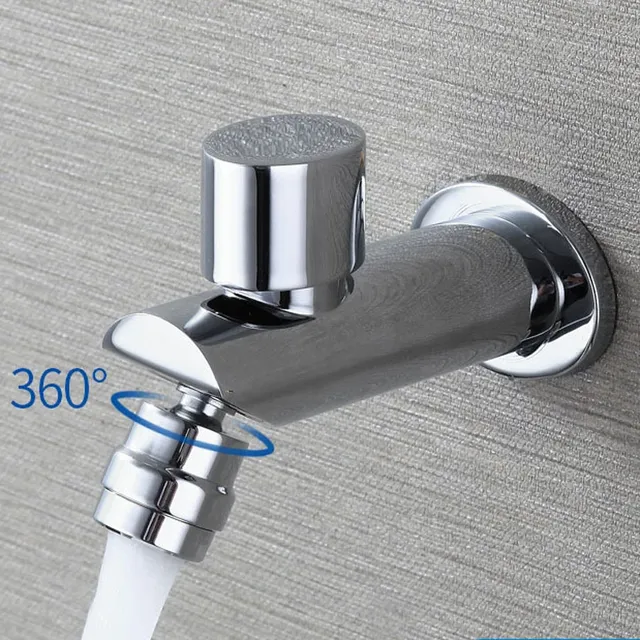 Robinet de lavabo mural en laiton à poignée unique – vue 4