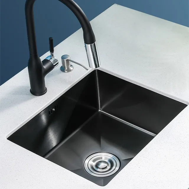 Petit évier bar noir inox 304 sousplan encastrable…
