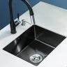 Petit évier bar noir inox 304 sousplan encastrable… – vue 1