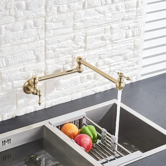 Robinet mural cuisine bras articulé double pivot noir… – vue 3
