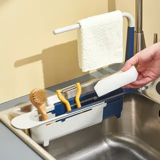Évier de cuisine avec étagère télescopique