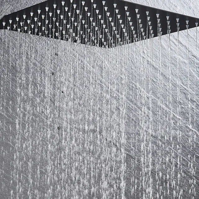 Pommeau de douche carré noir de 16 pouces – vue 4