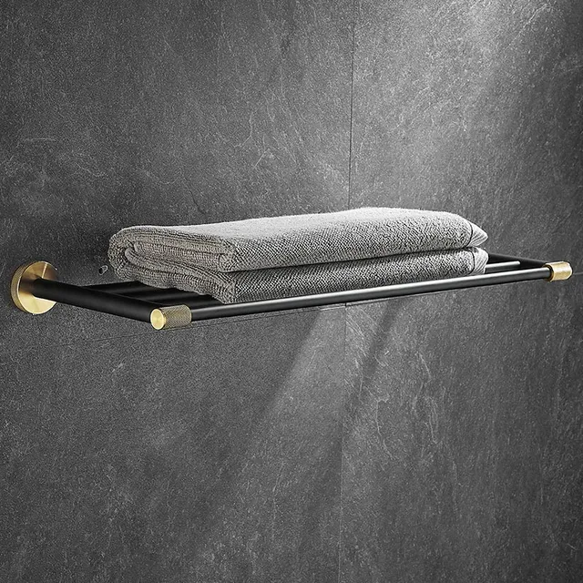 Ensemble accessoires salle bain mural noir mat laiton… – vue 5