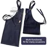 Tablier denim indigo épais unisexe taille moyenne… – vue 3