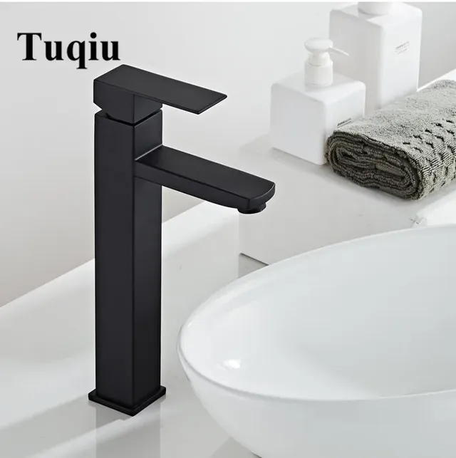 Mitigeur lavabo bain noir mat inox 304 monocommande bec… – vue 5