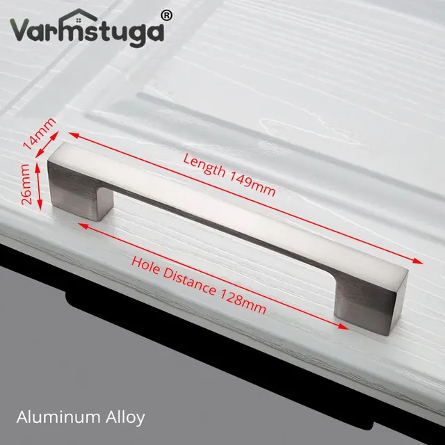 Poignée meuble moderne aluminium brossé argenté profil… – vue 6