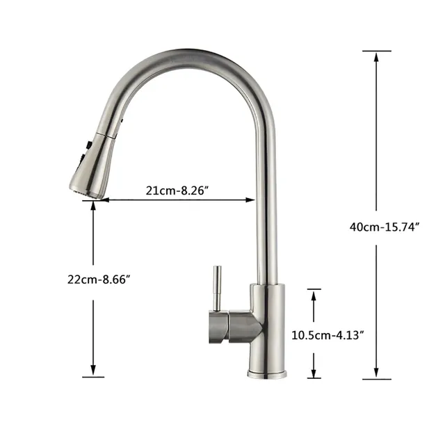 Rozin Nickel brossé robinet de cuisine monotrou retirer… – vue 4