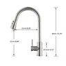 Rozin Nickel brossé robinet de cuisine monotrou retirer… – vue 4