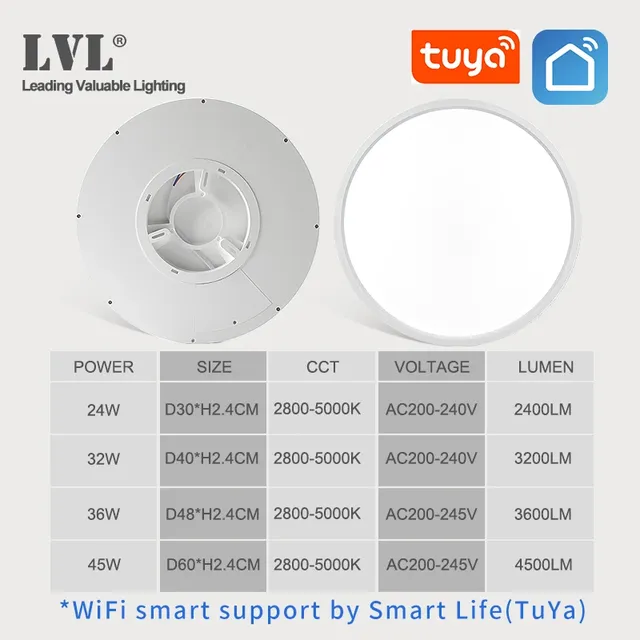 Plafonnier LED intelligent avec design moderne – vue 2
